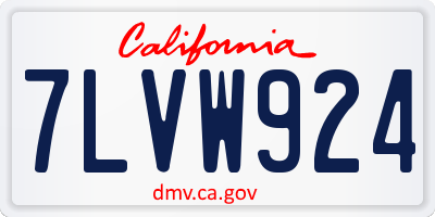 CA license plate 7LVW924