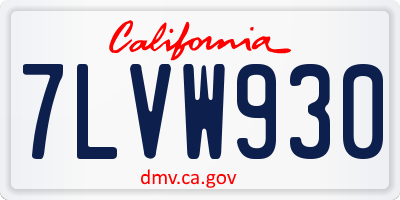 CA license plate 7LVW930
