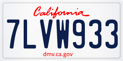 CA license plate 7LVW933
