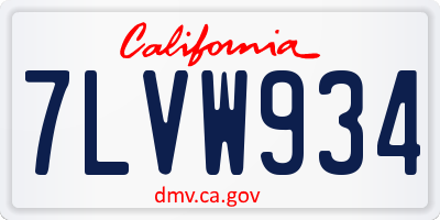 CA license plate 7LVW934