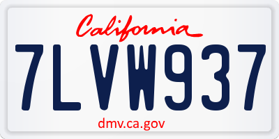 CA license plate 7LVW937