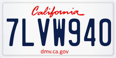 CA license plate 7LVW940