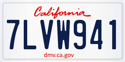 CA license plate 7LVW941