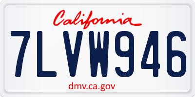 CA license plate 7LVW946