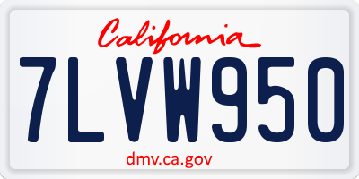CA license plate 7LVW950