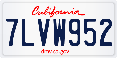 CA license plate 7LVW952