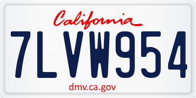 CA license plate 7LVW954