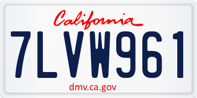 CA license plate 7LVW961