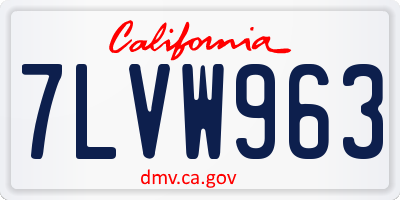 CA license plate 7LVW963