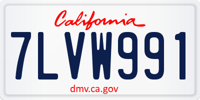 CA license plate 7LVW991