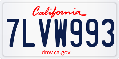 CA license plate 7LVW993