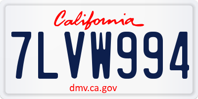 CA license plate 7LVW994