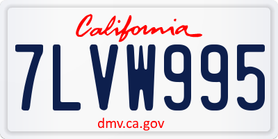 CA license plate 7LVW995