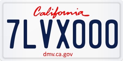 CA license plate 7LVX000