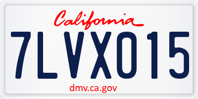 CA license plate 7LVX015