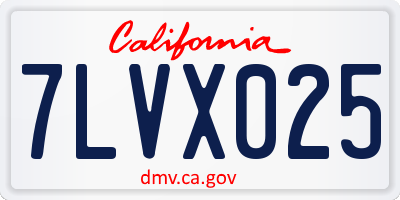 CA license plate 7LVX025