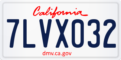 CA license plate 7LVX032
