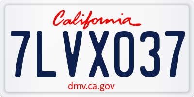 CA license plate 7LVX037