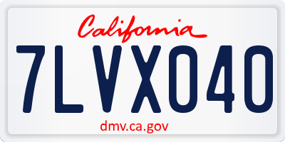 CA license plate 7LVX040