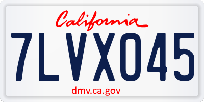 CA license plate 7LVX045