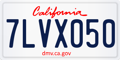 CA license plate 7LVX050