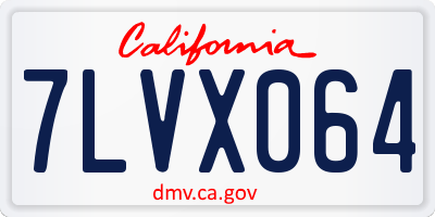 CA license plate 7LVX064