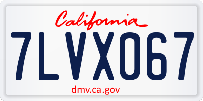 CA license plate 7LVX067