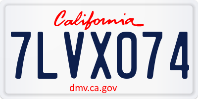 CA license plate 7LVX074