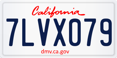 CA license plate 7LVX079