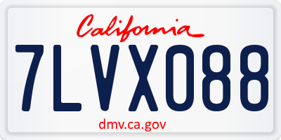 CA license plate 7LVX088