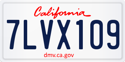 CA license plate 7LVX109