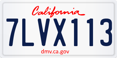 CA license plate 7LVX113