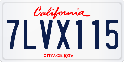 CA license plate 7LVX115