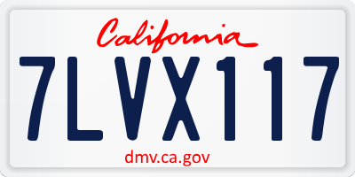 CA license plate 7LVX117