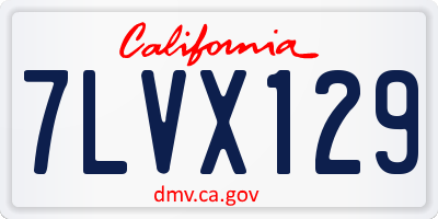 CA license plate 7LVX129