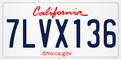 CA license plate 7LVX136