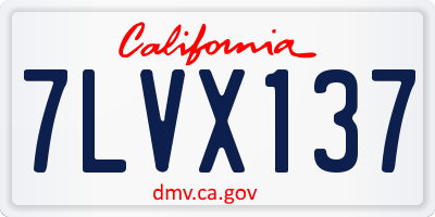 CA license plate 7LVX137