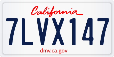 CA license plate 7LVX147