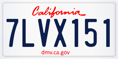 CA license plate 7LVX151