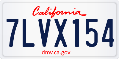 CA license plate 7LVX154
