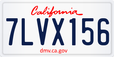 CA license plate 7LVX156