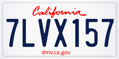 CA license plate 7LVX157