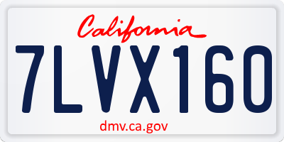 CA license plate 7LVX160