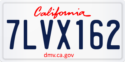 CA license plate 7LVX162