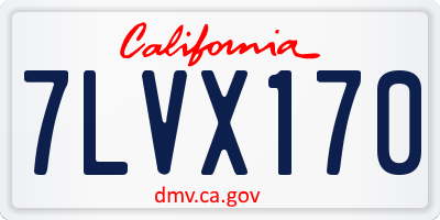 CA license plate 7LVX170