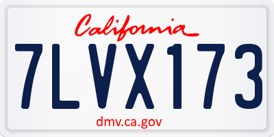 CA license plate 7LVX173