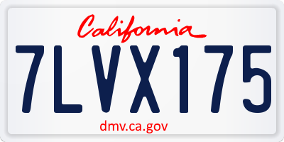 CA license plate 7LVX175
