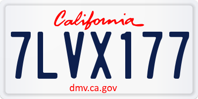 CA license plate 7LVX177