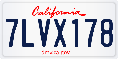 CA license plate 7LVX178