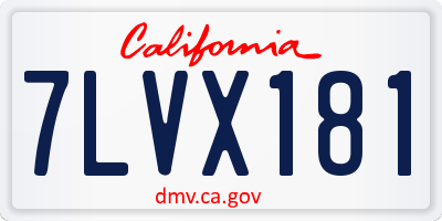 CA license plate 7LVX181